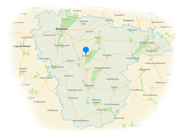 карта работы по Воронежу и Воронежской области