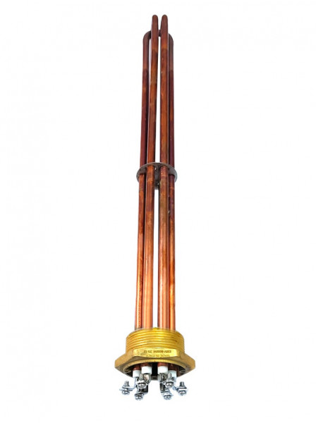 Блок ТЭН 6000W 220/400V - G1,5 (48мм), медь, L-43см, под винт