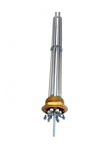 Блок ТЭН 6000W 220/400V - G1,5 (48мм), нерж, L-43см, под винт