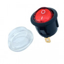 66050 Выключатель одноклавишный 10А/250V, круглый (красный)