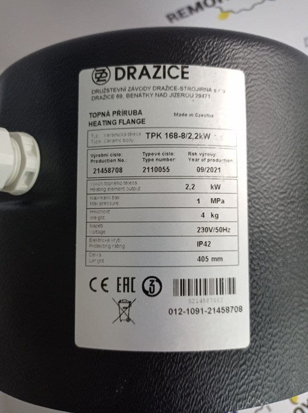 Drazice Нагревательный фланец TPK 168-8, 2,2kW