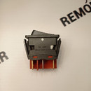 C6003P Выключатель двухклавишный зеленая линза, черный корпус