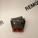 C6003P Выключатель двухклавишный зеленая линза, черный корпус